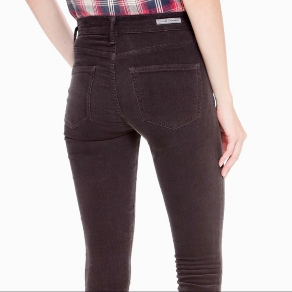 Citizens of Humanity Rocket Burgundy Red Velveteen High Rise Skinny Jean size 29 - Picture 3 of 9